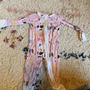 Little Sleepies Pink Farm Zip Romper